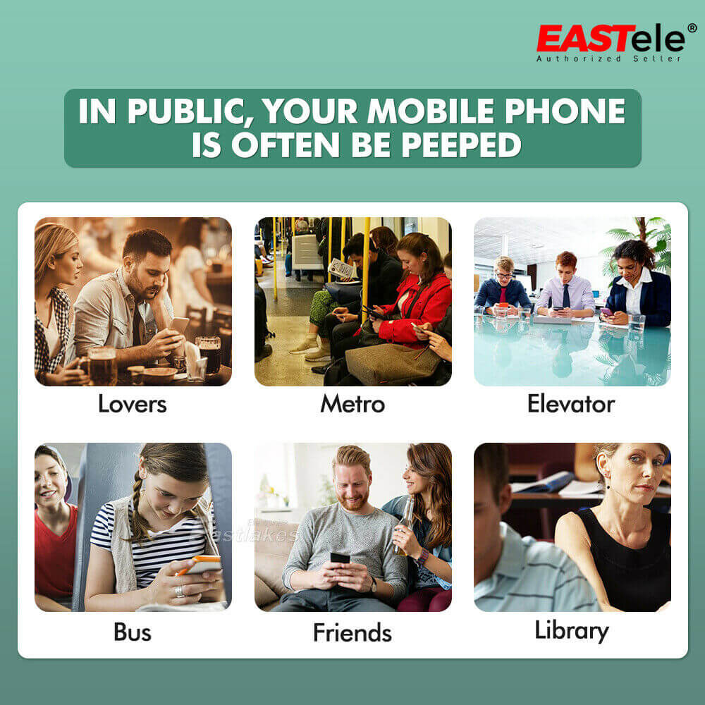 EASTele Privacy Tempered Glass Screen Protector for Apple iPhone - Eastlakes Electronics
